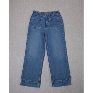 Bagatelle Collection New York Jeans Women 27 Blue Wide Leg Patch Pocket Denim